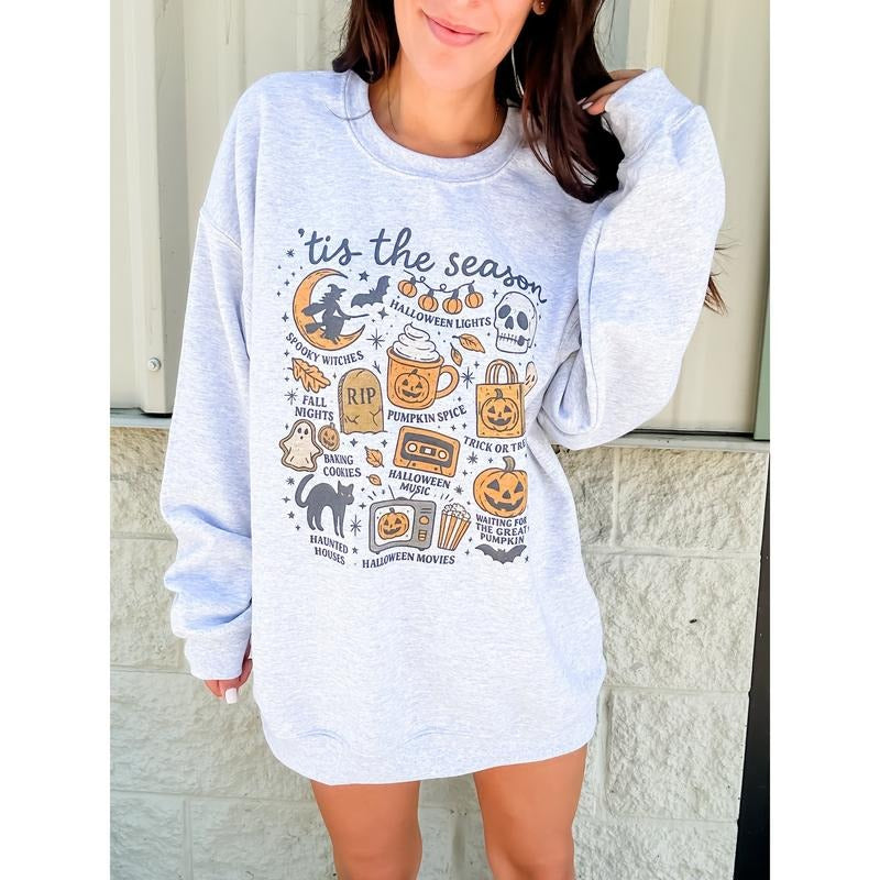 Spooky Tis The Season Graphic Top T-Shirts, Hoodie, Sweatshirt | GrindPrints.com