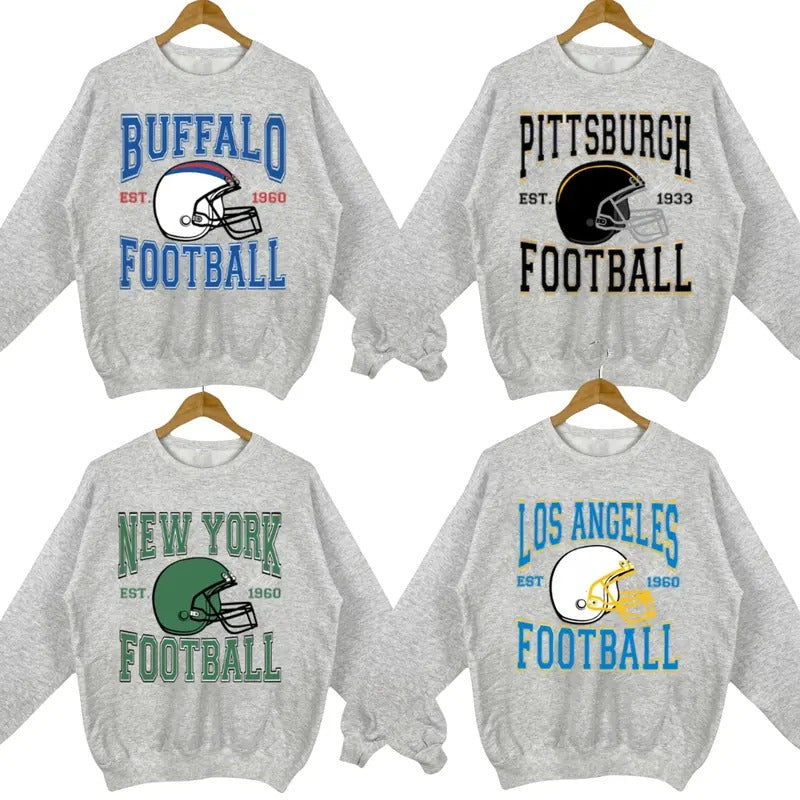 Sport Grey Classic Football Crewneck Sweatshirt - Perfect for All Teams T-Shirts, Hoodie | GrindPrints.com