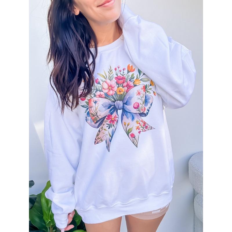 Spring Bow Graphic Top T-Shirts, Hoodie, Sweatshirt | GrindPrints.com