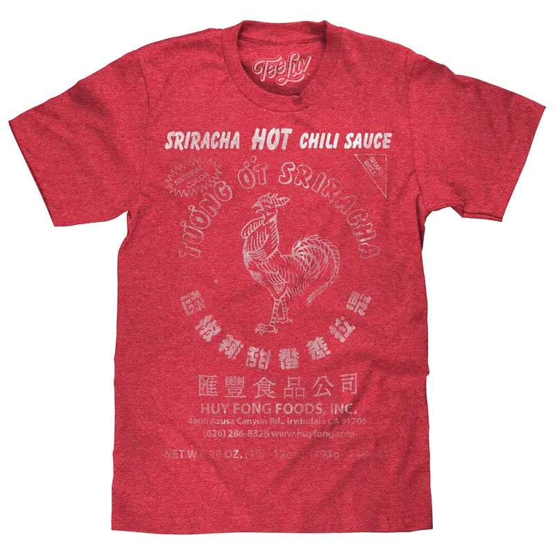 Sriracha Label T-Shirt - Red Hoodie, Sweatshirt | GrindPrints.com
