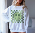St. Patricks Day Retro Clover Smiley SWeatshirt Womenswear Hoodie T-Shirts | GrindPrints.com
