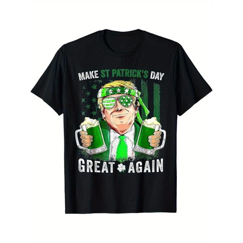 St. Patrick'S Day Gamer Black Cotton Four Leaf Clover Print Regular Fit Casual & Sports Made Usa T-Shirts, Hoodie, Sweatshirt