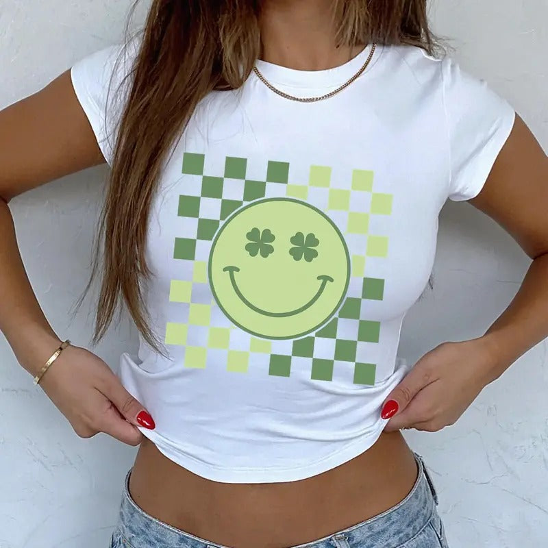 St. Patricks Day Retro Clover Smiley Baby Tee, Gift Ideas Hoodie, Sweatshirt | GrindPrints.com