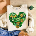 St Patrick's Day Shamrock Heart Green And Gold Clover Irish Themed Lucky Shamrock For Crafts And Sublimation T-Shirts,...