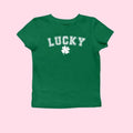 St Patrick's Day Y2k Baby Tee, Lucky Baby Tee, Shamrock Baby Tee, Downtown Girl, St Pats Day Shirt, Baby Tee Women...