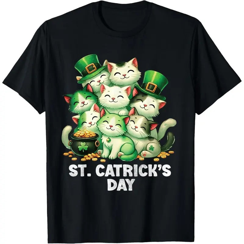 St Patricks Catricks Day Cats Saint Pattys Women Men Kids T-Shirt made in USA Hoodie, Sweatshirt | GrindPrints.com