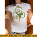 St Patricks Day Baby Tee, St Pattys Day Cat Baby Tee, Irish Girl Y2k Clothes, Cat Lovers Shirt, Shamrock Shirt, Y2K St...