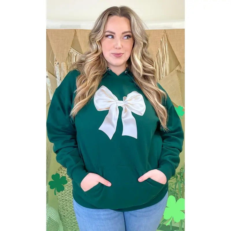 St Patricks Day Satin Bow Graphic Hoodie T-Shirts, Sweatshirt | GrindPrints.com