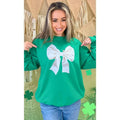 St Patricks Day Satin Bow Graphic Sweatshirt T-Shirts, Hoodie | GrindPrints.com