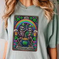 St. Patricks The Shenanigans Tarot Graphic Tee St. Pattys Skeleton Tshirt Clover Skull Rocker St. Patricks Top Unisex...