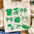 St. Patricks day nurse tshirt-sweatshirt-hoodie, St.Patricks Day Nurse Coquette sweatshirt, Nurse St.patricks Day shirt,...