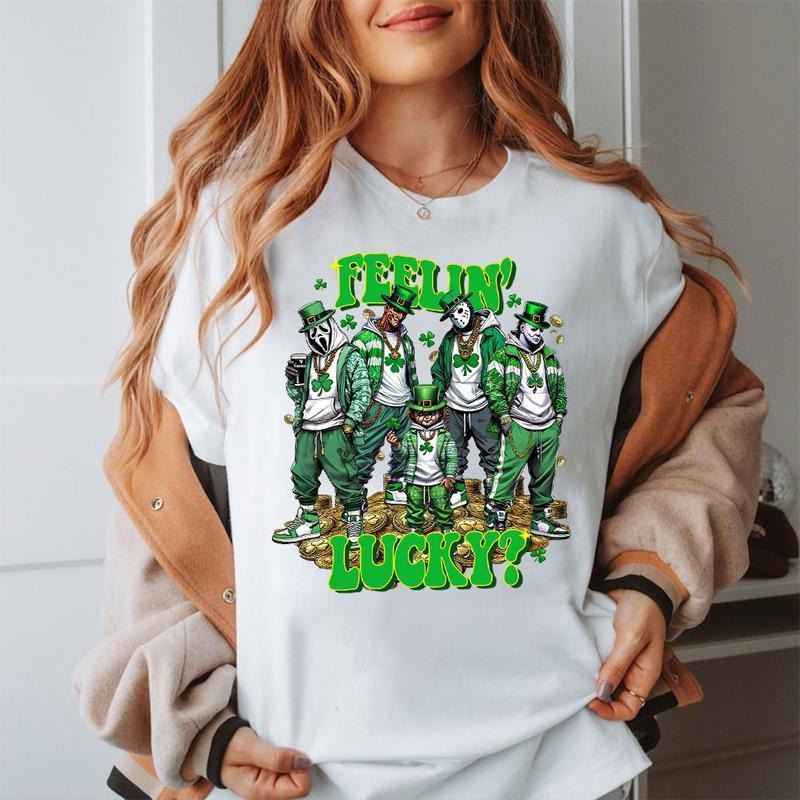 St. Patricks Day Sweatshirt For Women, Lucky Crewneck, Shamrock Elbow Sweatshirt, Armpatch Shamrock Sweatshirt, Irish...
