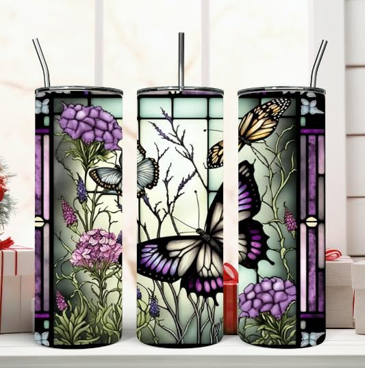 Stained Glass Butterfly Tumbler T-Shirts, Hoodie, Sweatshirt | GrindPrints.com