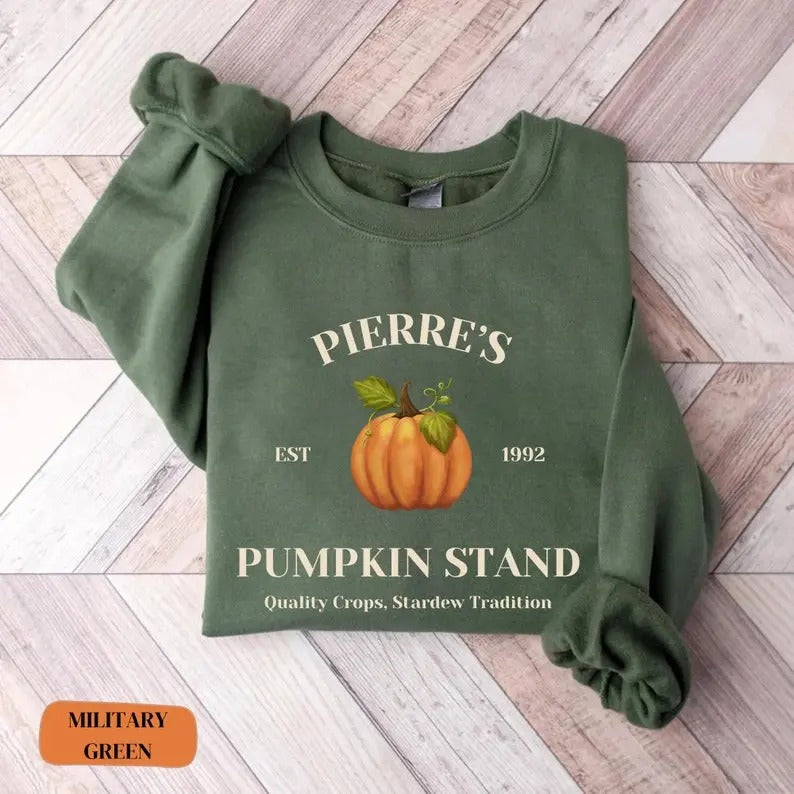 Stardew Fall Sweatshirt, Pumpkin Patch Hoodie, Cozy Gamer Gift, Potterhead Gift, Fall Shirt, Halloween Tee | GrindPrints.com