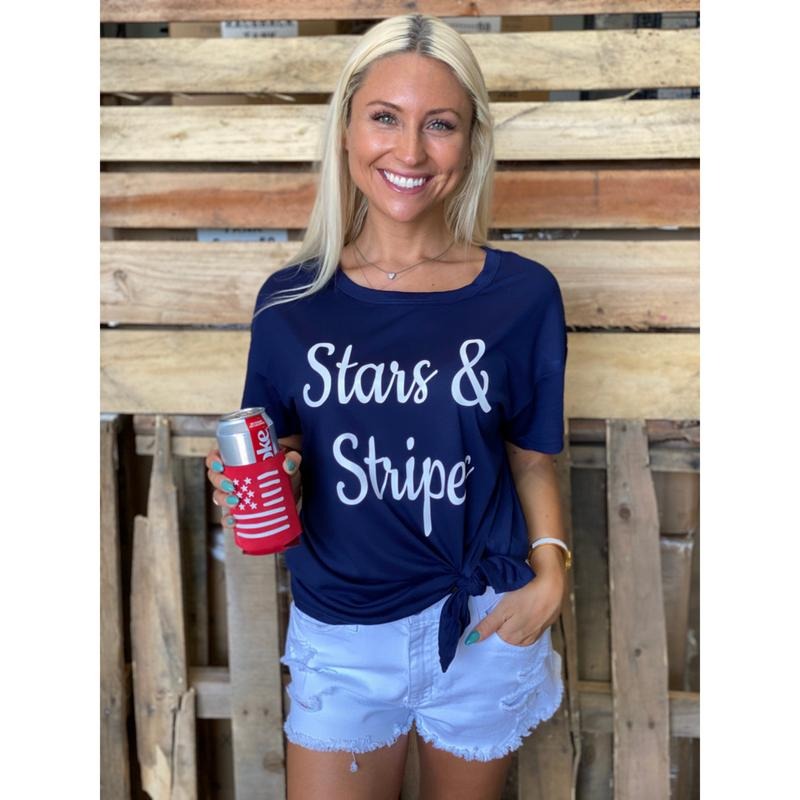 Stars & Stripes Blue Tie-Top T-Shirts, Hoodie, Sweatshirt | GrindPrints.com