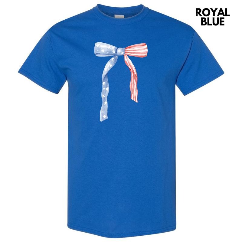 Stars & Stripes Bow Gildan Short Sleeve T-Shirt 'NLB' Hoodie, Sweatshirt | GrindPrints.com