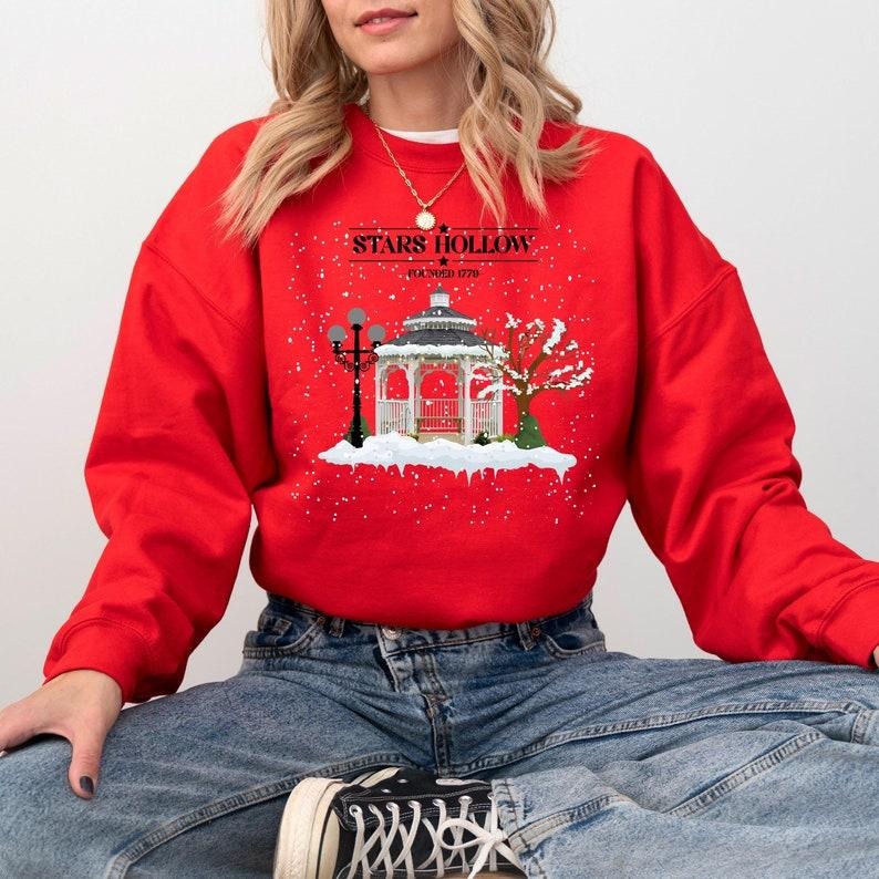 Stars Hollow Christmas Festival Sweatshirt, Christmas Tree Sweater, Christmas Tree Sweatshirt, Christmas Holiday Festival...