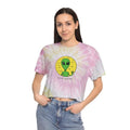Stay Weird Alien Colorful Graphic Print Women's Tie-Dye Crop Tee, Cropped T-Shirt, Available in 3 Colors Hoodie, Sweatshirt