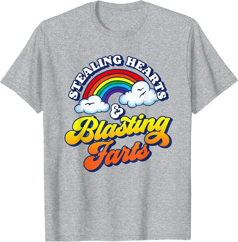 Stealing Hearts & Blasting Farts Funny Rainbow Valentines Cotton Size S 5XL T-Shirts, Hoodie, Sweatshirt