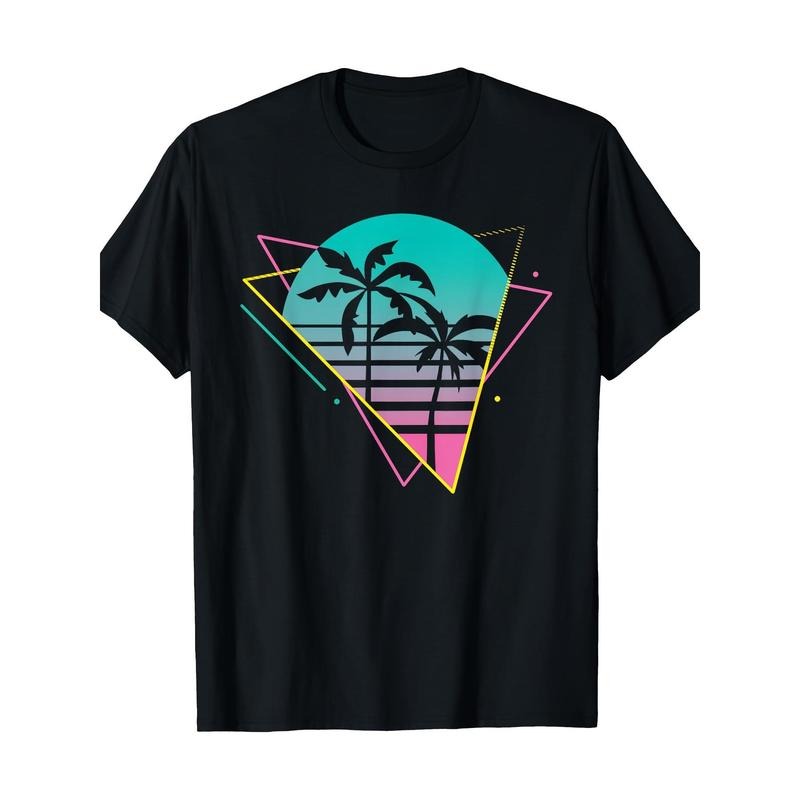 Steam Wave 80's 90's Vintage design - Vintage Palm Tree T-shirt Made in USA Hoodie, Sweatshirt | GrindPrints.com