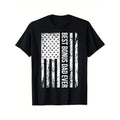 Step Dad: Best Bonus Dad Ever For Stepdad American Flag T-Shirt, 100% Cotton, Halloween Thanksgiving Christmas Gift for...