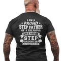 Step Father Fathers Day Shirt From Step Daughter, Stepdad Men's Back Print T Shirt, Bonus Dad Tee, Unisex Short Sleeve...