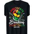Stepping Into Juneteenth Afro Woman Black Girls Sneakers Men T-Shirt Black Pride June 19th 1865 Clothes Humor Funny...