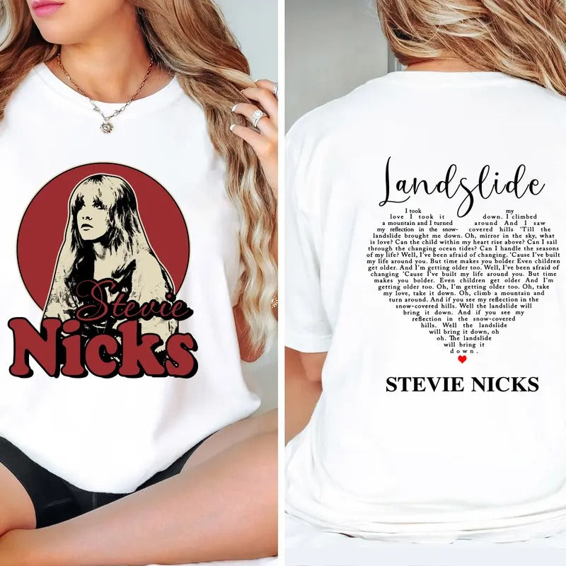 Stevie Nicks Landslide Lyrics Shirt, Stevie Nicks Tour Shirt Hoodie, Sweatshirt | GrindPrints.com