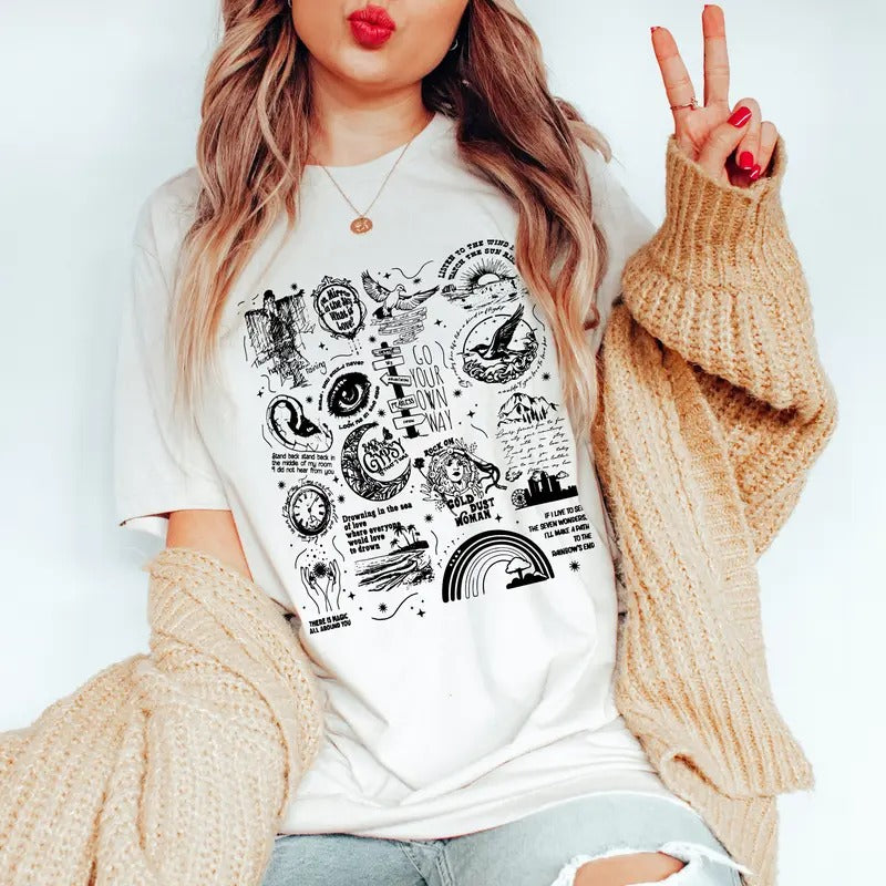Stevie Nicks Tracklist Shirt, Stevie Nicks Shirt, Graphic 90s Stevie Nicks Music Concert Shirt, Music Concert, Gift For...