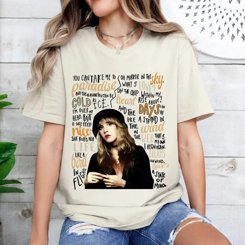 Stevie Nicks With Song Shirt Sweatshirt Hoodie, Stevie Nicks With Fan Sweatshirt, Gift For Her | GrindPrints.com