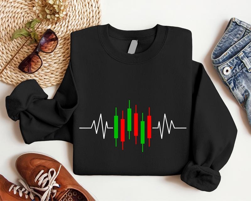 Stock Trader Sweatshirt, Trading Heartbeat Hoodie, Gift Sweater For Investor, Trader Birthday Sweatshirt, Unisex...