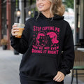 Stop Copying Me You're Not Even Doing It Right Funny Hoodie Casual Street Style Fleece Fabric Pullover Sweatshirt for...