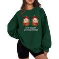 Stop staring at my Reindeers Boobs Ugly Gag Xmas Graphic Sweater Casual Street Style Fleece Crewneck Pullover Sweatshirt...