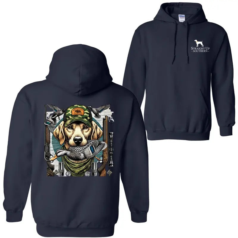 Straight Up Southern Duck Hunting Sweatshirt, - Camo DRG Hunting Dog Graphic for Outdoor Enthusiasts, Cozy and Durable...