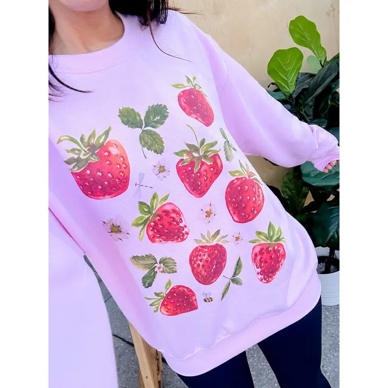 Strawberries Graphic Top T-Shirts, Hoodie, Sweatshirt | GrindPrints.com