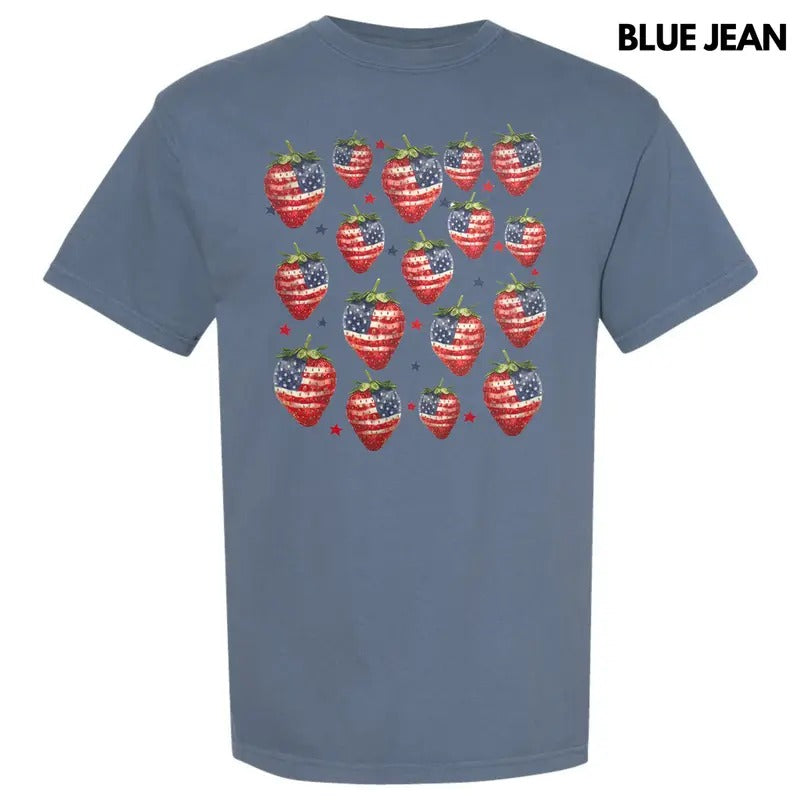 Strawberry USA Comfort Colors T-Shirt Hoodie, Sweatshirt | GrindPrints.com