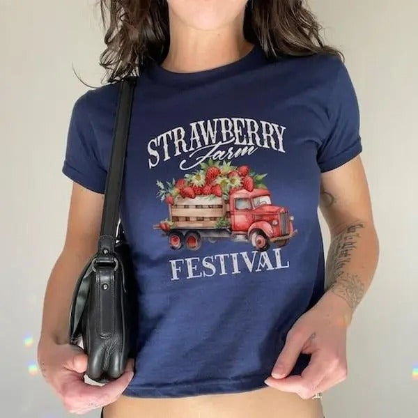 Strawberry festival tee, Coquette Strawberry, y2k tee t-shirt Hoodie, Sweatshirt | GrindPrints.com