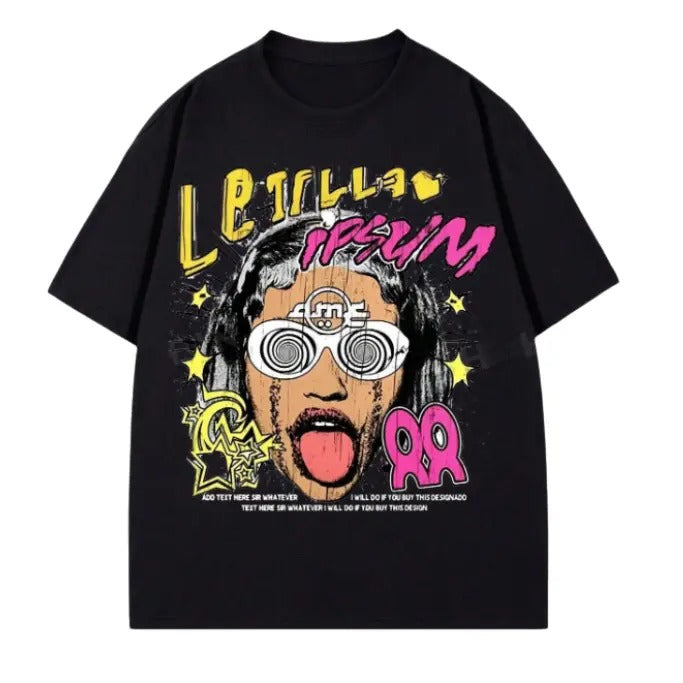 Street Life Men's Portrait Printed Short Sleeve T-Shirt, High Street Vintage Style Tshirt, Sweatshirt, Hoodie Size S-...