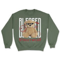 Streetwear Blessed Bear Sweatshirt - Comfortable 100% Cotton - Graphic Sweatshirt  Menswear T-Shirts, Hoodie