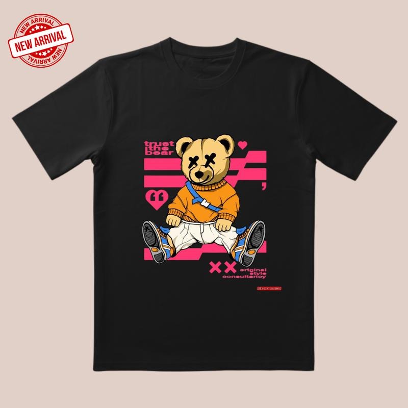 'Peachy Bear' Fleece 3D Cut & Orange White Clash All Day Date Home Streetwear T-Shirts, Hoodie, Sweatshirt