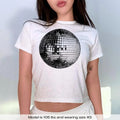 Studio 54 Retro Disco Ball, Y2k Baby Tee, Trendy Baby Tee Collar Fit Hoodie, Sweatshirt | GrindPrints.com