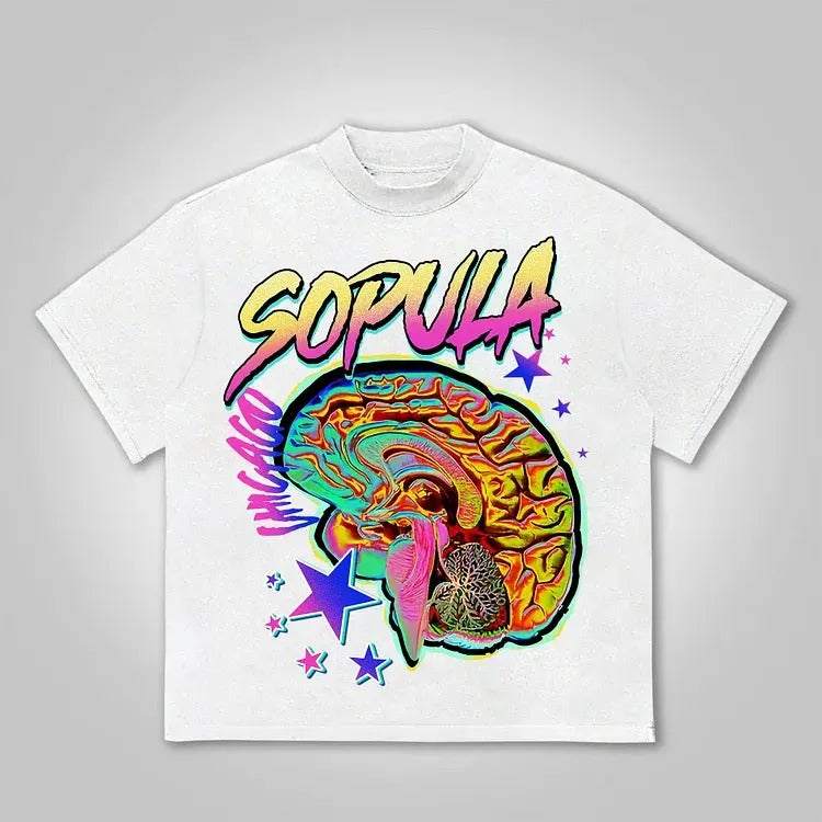 Studio Fun Color Brain Graphic Print Cotton T-Shirt Hoodie, Sweatshirt | GrindPrints.com
