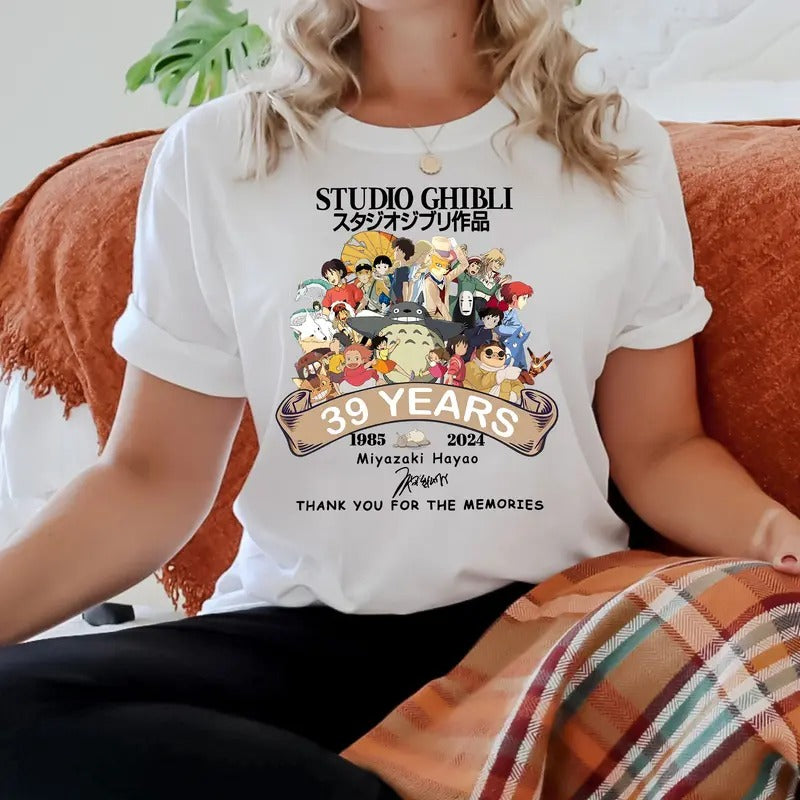 Studio Ghibli Anniversary Tshirt Crewneck Hoodie Comfort Cotton Sweatshirt | GrindPrints.com