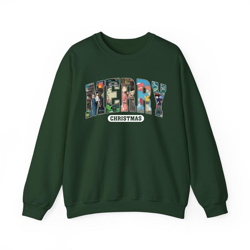Studio Ghibli Christmas Sweatshirt, Spirited Away, Howls Moving Castle, Ponyo, My Neighbor Totoro, Miyazaki Hayao, Anime...