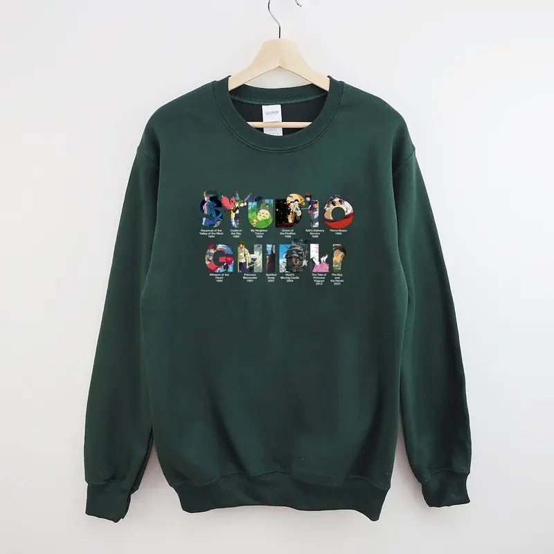 Studio Ghibli Sweatshirt, Hayao Miyazaki, Studio Ghibli Totoro Shirt, Ghibli No Face Shirt, Howl's Moving Castle shirt,...