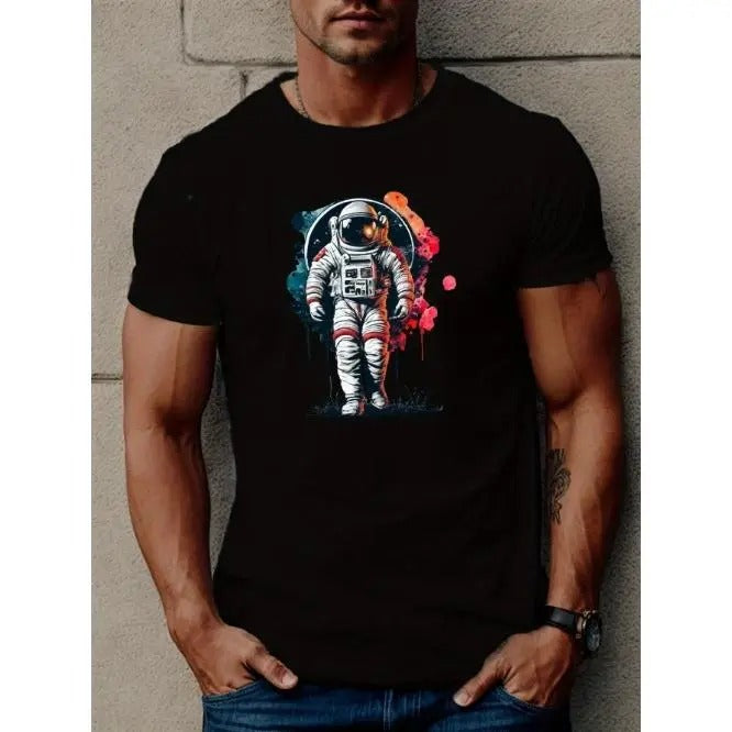 Stylish Astronaut Graphic Print Tee - T-Shirts for Men