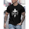 Stylish Blessed Graphic Print Tee Shirt - Men's Casual Short Sleeve Summer T-Shirts with Comfortable Fabric and Relaxed...