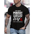 Stylish Letter Print Casual T-Shirt for Men - Soft, Slightly Elastic, Round Neck, Comfortable Fit for Summer and Autumn