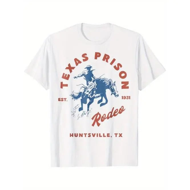 Western Cowboy Print Crew Neck Cotton Casual Short Sleeve Top Outdoor Comfortable Fit Classic Made USA T-Shirts, Hoodie, Sweatshirt