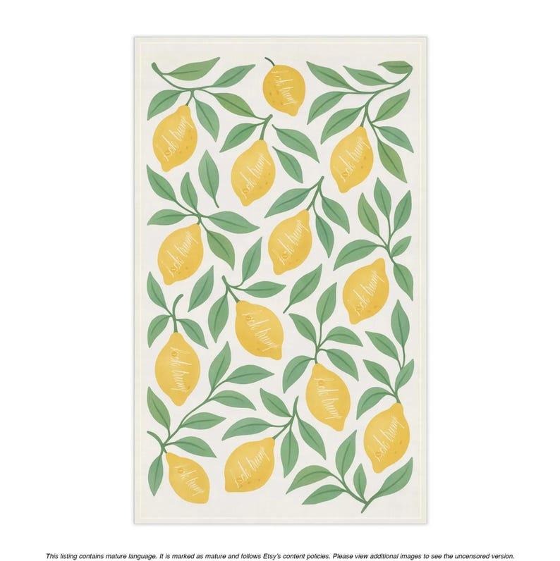 Subtle F*ck Trump Lemon Hand Towel, Funny Political Home Decor, Lemon Kitchen Towel, Home Accessory Humor, Sarcastic...